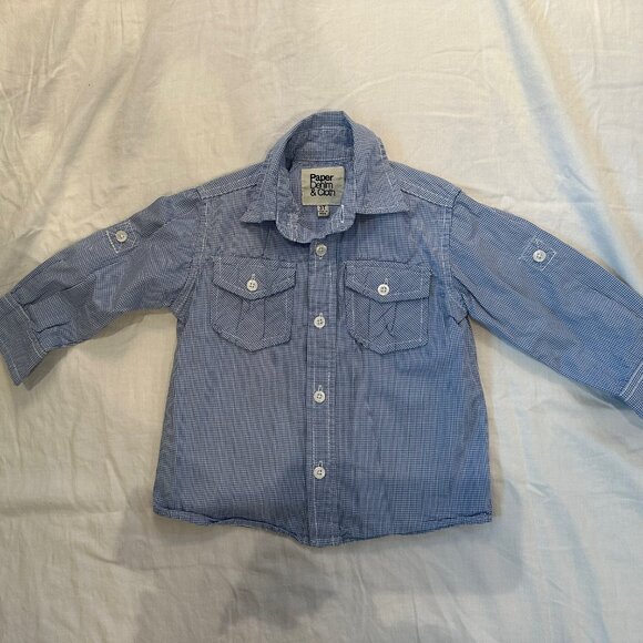 Paper Denim & Cloth Boys Gingham Button-Up Shirt – Size 3T - Picture 1 of 4
